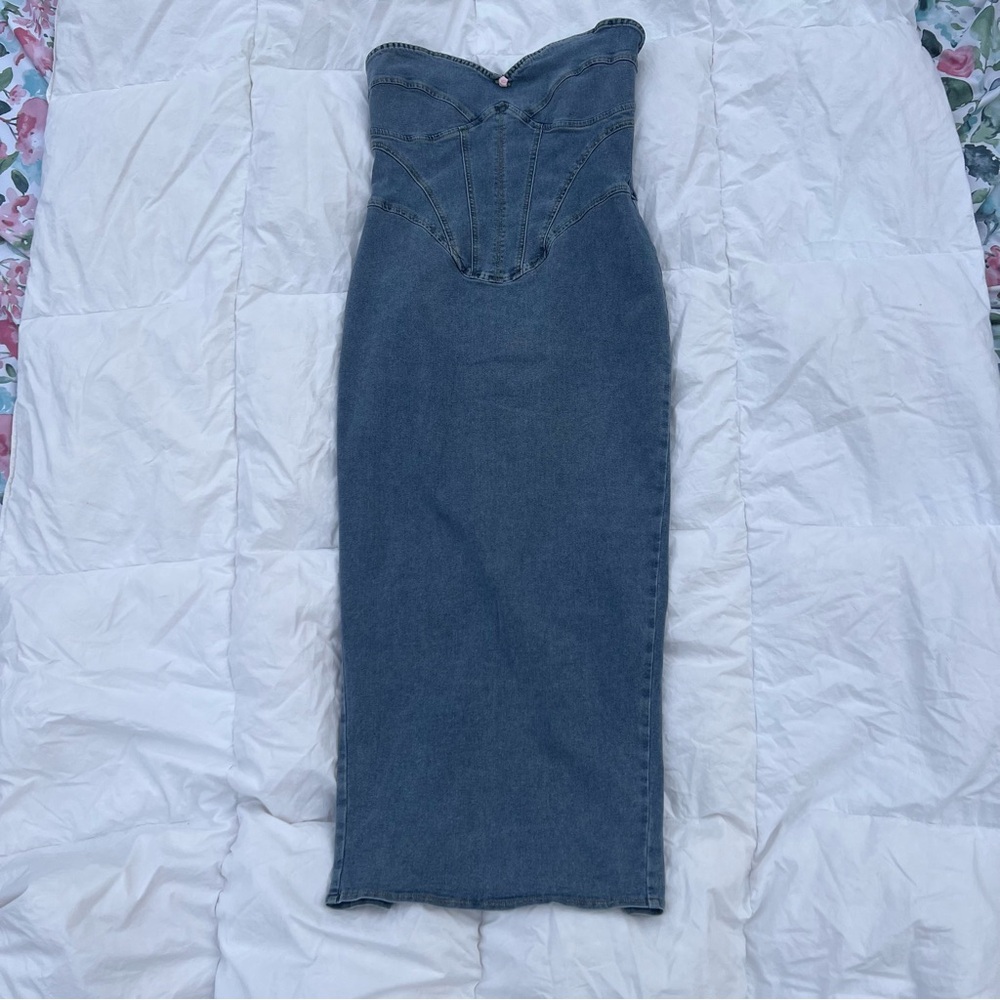 Y2K Denim Strapless Dress